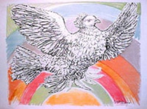 Colombe Volant a L'Arc-en-ciel