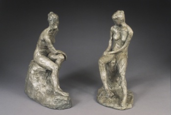 Forward Glance and Whitney with Hands on Thigh